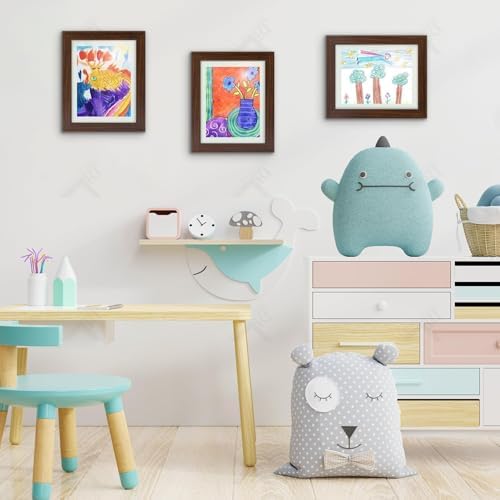 2 Pack 8.5x11 Front-Opening Kids Artwork Frames Changeable (Walnut) - Image 3