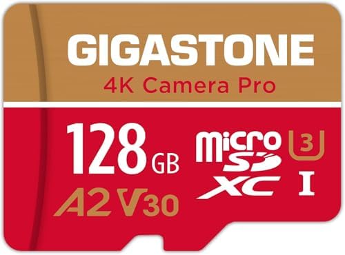 【5-Years Data Recovery】 GIGASTONE 128GB Micro SD Card, 4K Video Recording for GoPro, Action Camera, DJI, Drone, Nintendo-Switch, R/W up to 100/50 MB/s MicroSDXC Memory Card UHS-I U3 A2 V30 by Gigastone