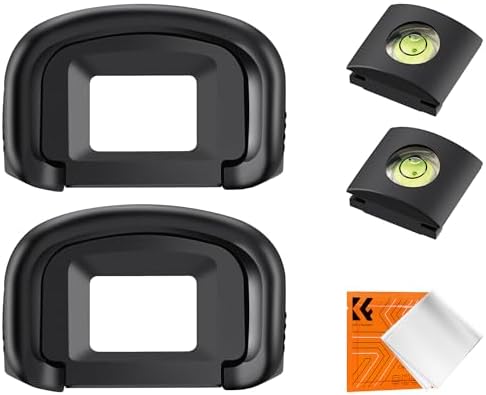 K&F Concept 2Pack Eyepiece Cover & Hot Shoe Cover Kit, Eyecup for Canon 5DM4 5DM3 5DS R 5DS 7D 7DM2 1DX 1DXM2 1DXM3 1DSM3 1DM4 1DM3 Camera Viewfinder, Viewfinder Protector Replace for Canon EG Eyecup by KFCONCEPT