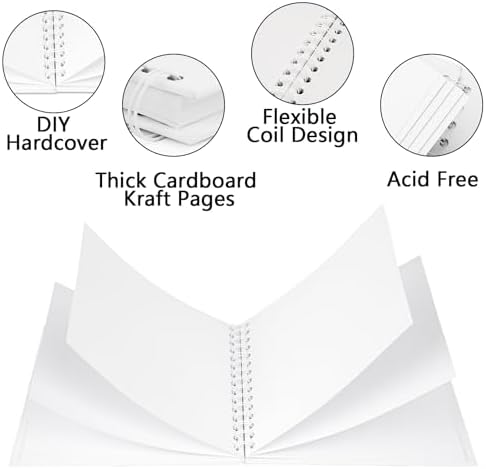 Scrapbook Album 10x10in, Acid-Free Kraft Paper 50 Sheets 100 Pages - Image 5