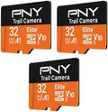 PNY 32GB Elite U1 V10 A1 microSDHC Trail Camera Flash Memory Card 3-Pack by PNY