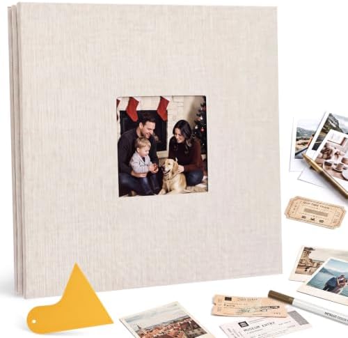 Photo Album Self Adhesive Scrapbook Album, for 4x6, 5x7 & 8x10 Photos by Prudiut