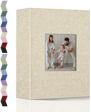 popotop Photo Album 4x6-100 Photos Photo Books with 100 Vertical Pockets,Linen Cover Albums for Family Wedding Anniversary Baby Vacation Pictures by Popotop