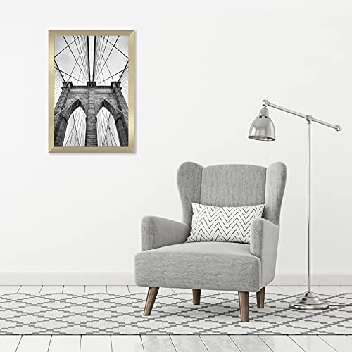 Americanflat 20x30 Poster Frame - Gold Engineered Wood with Polished Plexiglass - Wide Picture Frame for Vertical or Horizontal Wall Display - Epic Collection - Gold - Image 4