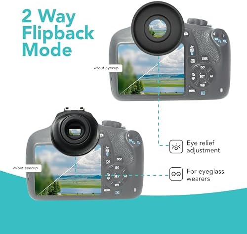 Foto&Tech EF Silicone Viewfinder Eyecup Flip-Back Design with Anti-Reflective Grooves Soft Silicone Eyepiece for EOS T7i T6i T5i SL1 6DII 90D 80D 70D 60D 5DII (Black) - Image 5