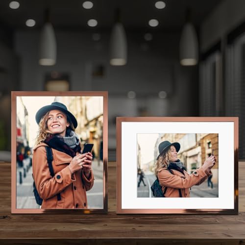 Picture Frames 11x14 Set of 6, Distressed rose gold Photo Frame, Display Pictures 8x10 with Mat or 11x14 Without Mat, Washed Farmhouse Frame - Image 4