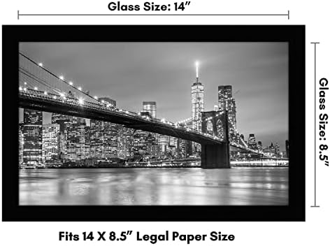 Americanflat 8.5x14 Picture Frame with Shatter-Resistant Glass - Signature Collection - Gallery-Style Frames Made of Engineered Wood - Photo Frame for Wall Display - Black - Image 2