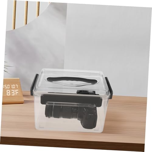 Camera Lens Storage Organizer Case with Acrylic Material, Rapid Pull-open Design, Lid and Handle, Sturdy Plastic Camera Equipment Storage Box for Outdoor Use, 10.24x7.48x6.89 Inch - Image 5