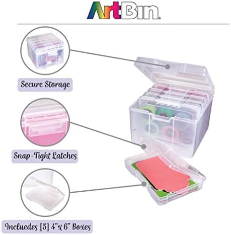 ArtBin 6947ZZ Photo & Craft Organizer Set, Large Box with [5] Plastic Storage Cases Inside, Clear (Pack of 4) - Image 5