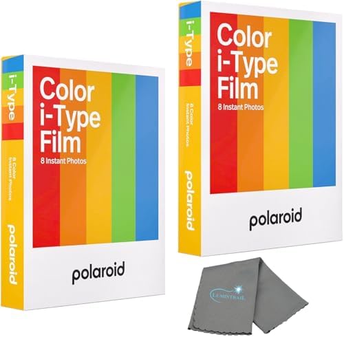 Polaroid Instant Color Film for i-Type Cameras 2 Pack, 16 Instant Photos, Works with Polaroid Now, Now+, I-2, & Lab, Bundle with a Lumintrail Cleaning Cloth by Lumintrail