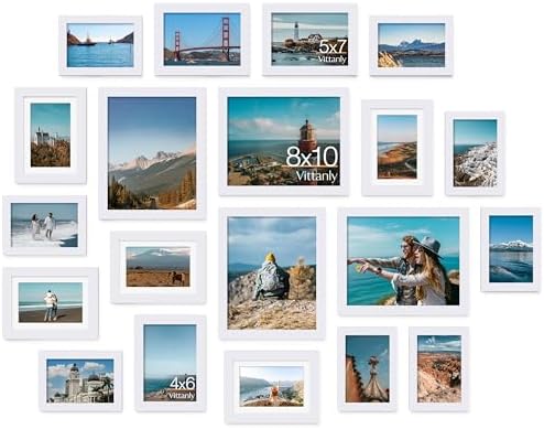 Vittanly 20 Pack Picture Frames Collage Wall Decor, White by Vittanly