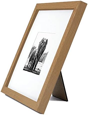 Americanflat 8x8 Picture Frame with Shatter-Resistant Glass - Use as 4x4 Frame with Mat or Display 8x8 Photo Without Mat - Signature Collection - Square Frames for Tabletop and Wall - Dark Oak - Image 7