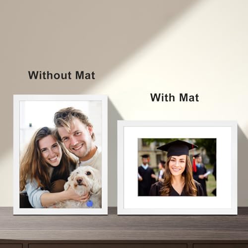 8.5x11 Picture Frame Set of 6, Certificate Document Frame, Diploma Frame, Display Pictures 8.5x11 Without Mat, White - Image 3