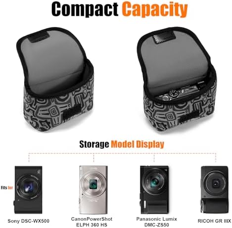Cwatcun Neoprene Camera Pouch, Compact Travel Sleeve for Digital Cameras - Image 2