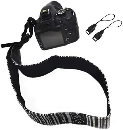 Camera Strap Canvas BlackWhite Shoulder Strap with Release Buckles - Image 5