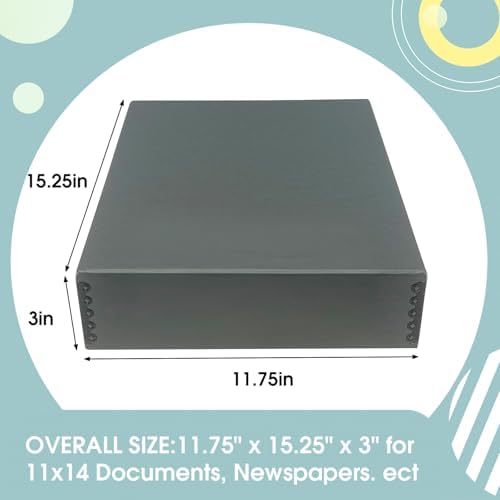 Golden State Art, Archival Storage Box, Gray, 11.75x15.25x3 Inch, Pack of 2 - Image 2
