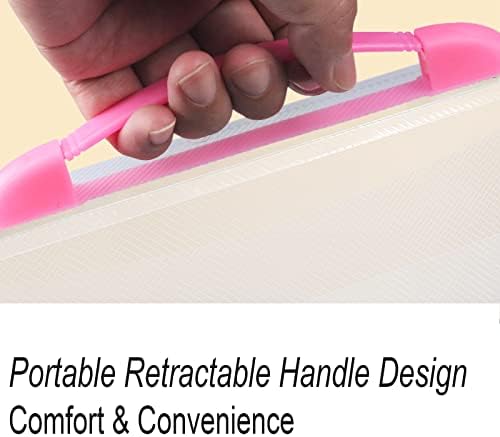 12x16.5 Art Portfolio Case A3 PP Plastic Transparent Pink Pack of 1 - Image 6