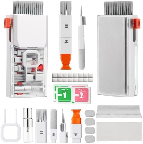 Upgraded Keyboard Cleaning Kit, 32PCS Electronics Cleaner Tool with Dust Cleaning Putty, Microfiber Cloth, Wipes-Cleaning Set for iPhone, AirPods, iPad, Laptop, PC Screen, Monitor, Camera by GintaXen