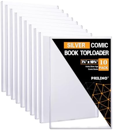 10ct Silver-Age Comic Book Toploaders - Crystal Clear Comic Book Top loaders, Premium PVC Comic Book Topload, Hard Plastic Comic Book Holders, Protection for Display, Storage, Collection by Unknown