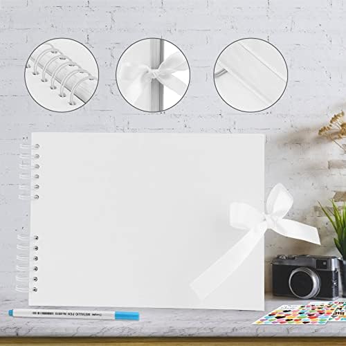Gotideal 80 Pages Scrapbook Album with 10 Metallic Markers, White - Image 4