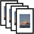 12x18 Wood Picture Frame Set of 4, Wall Mount for Home Decor, Black by SZYUU