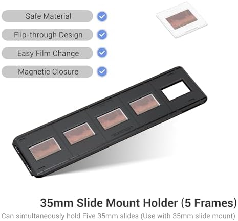 JJC Slide Mount Holder for 35mm Compatible with Film Scanners Copying Equipment, Holds 5 Negative Frames On Digitizing Adapter Set - Image 4