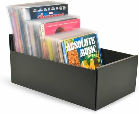 Tarifold DVD and CD Storage Box, Holds 80 Sleeves, Durable Cardboard, Black - Image 2