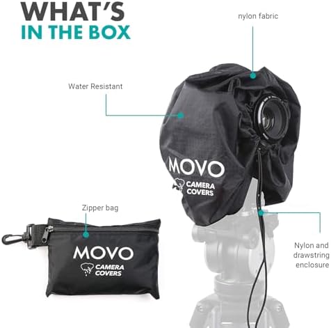 Movo CRC11 Camera Rain Coat Rain Cover for DSLR Cameras and Mirrorless Cameras and Lens (Junior Size: 11" x 14.5") - Image 6