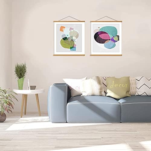 WITCOLOR Magnetic Poster Hanger Frame 28x22 28x20 28x40 Poster Frame 28 Inch Wide 1 Pack Magnetic Hanging Frame Teak Wood 28" Wide Magnetic Poster Hanger Picture Frame - Image 6