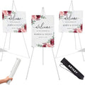 ARTASY 63" Easel Stand for Wedding Signs, White, 3 Packs with Carry Bags by ARTASY