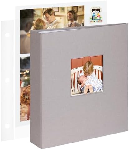 1DOT2 8.5x11 Inch 3 Ring DIY Scrapbook Photo Album, Light Gray by 1DOT2