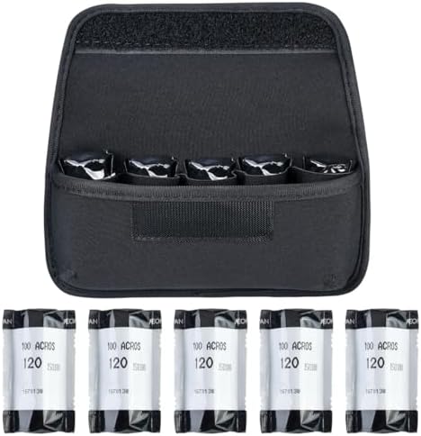 Film Storage Pouch, Film Box Container,120/35mm Film Canister Holder Case, Neoprene Camera Negative Films Organizer Bag for Analog Photography Films (5 Slot) by Unknown