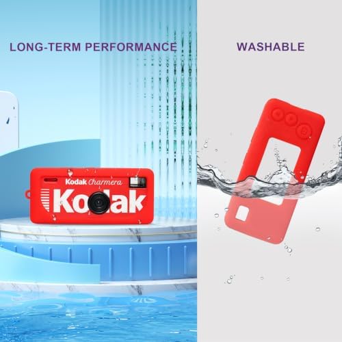 BOVKE Soft Silicone Case for KODAK CHARMERA Keychain Digital Camera, Red - Image 6