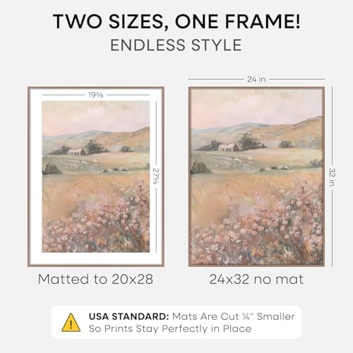 Homeforia 24x32 Mocha Poster Frame, High-End Metal, 20x28 Mat, Glass - Image 2