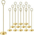 Radezon 12 Pack Gold Table Number Holders, 10inch Weighted Base Place Card Holders for Outdoor Wedding, Windproof Sturdy Metal Photo Stands for Reception Tables, Parties & Events by Radezon
