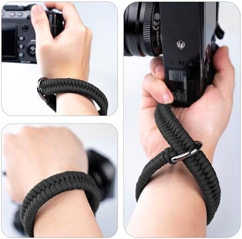 Paracord Camera Wrist Strap Lanyard-Quick Release for DSLR Mirrorless Black - Image 4