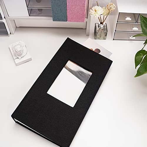Vienrose 4x6 Photo Album,420 Pockets,Linen Cover with Window,Black - Image 2