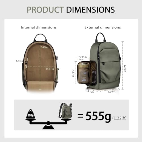 TAAOKA Camera Sling Bag, DSLR/SLR/Mirrorless Camera Backpack Case Shockproof Photography Backpack with Tripod Holder & Removable Modular Inserts Compatible with Canon/Nikon/Sony/Fuji - Image 5