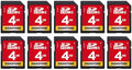 GIGASTONE 4GB SD Card 10-Pack, Speed Up to 20MB/s, SDHC UHS-I Class 4 Memory Card for Photo Video Music Voice File DSLR Camera DSC Camcorder Recorder Playback PC Mac POS (Pack of 10) by Gigastone