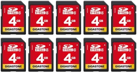 GIGASTONE 4GB SD Card 10-Pack, Speed Up to 20MB/s, SDHC UHS-I Class 4 Memory Card for Photo Video Music Voice File DSLR Camera DSC Camcorder Recorder Playback PC Mac POS (Pack of 10) by Gigastone