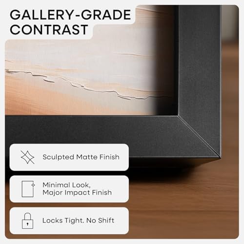 Homeforia 6x6 Black Picture Frame, High-End Metal, 4x4 Mat, Glass - Image 3