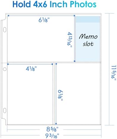 MaxGear 30 Pack 4x6 Photo Sleeves for 3 Ring Binder (180 Pictures),3 Pocket - Image 3