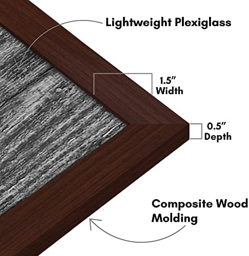 Americanflat 16x20 Poster Frame - Mahogany Engineered Wood with Polished Plexiglass - Wide Picture Frame for Vertical or Horizontal Wall Display - Epic Collection - Mahogany - Image 6