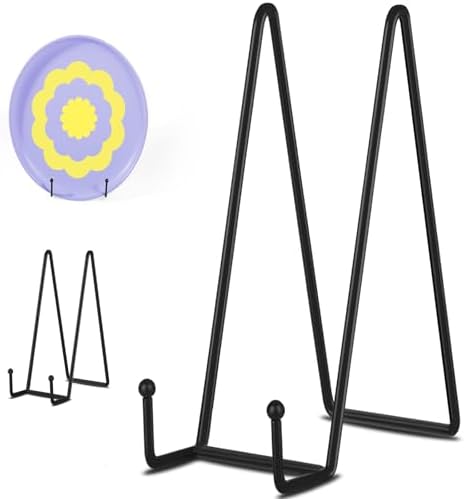Decolore 3 Pack 12 Inch Black Picture Stands Plate Stands for Display Large Book Stands Table Top Easels for Picture, Decorative Plate, Book, Frame, Plaque by Decolore