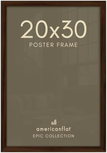 Americanflat 20x30 Poster Frame - Walnut Engineered Wood with Polished Plexiglass - Wide Picture Frame for Vertical or Horizontal Wall Display - Epic Collection - Walnut by Americanflat