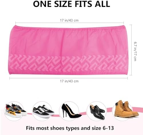 squish Shoe Covers Disposable Non Slip, 100 Pack(50 pairs) Pink Thick Extra Disposable Boot Covers Slip Proof Shoe Cover for Indoors Outdoors Durable Protector Covers Fits Virtually Most Shoes - Image 4