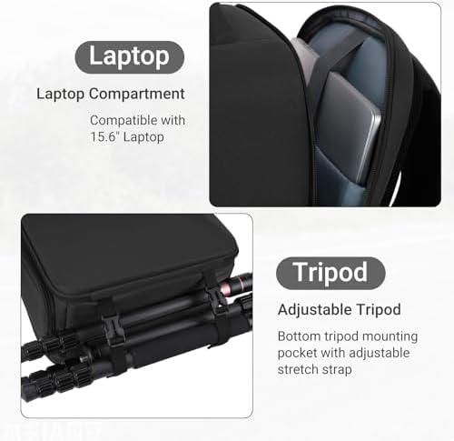 MOSISO Camera Backpack,Photography Camera Bag with Lens Pouch,Black - Image 5