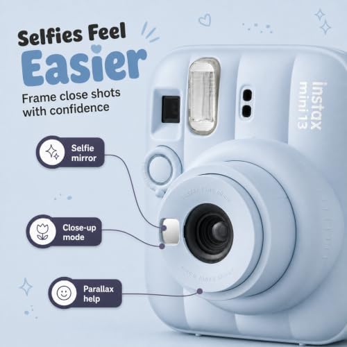 Fujifilm Instax Mini 13 Instant Camera Frost Blue + MiniMate Accessory Bundle with Custom Case + Fuji Instax Film Value Pack (40 Sheets) & Photo Album - Image 4