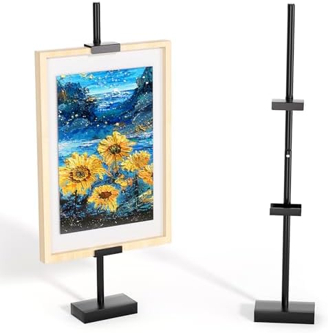 31.5"H Adjustable Tabletop Picture Frame Stand, Tabletop Easel Stand, Black by Cathyeen
