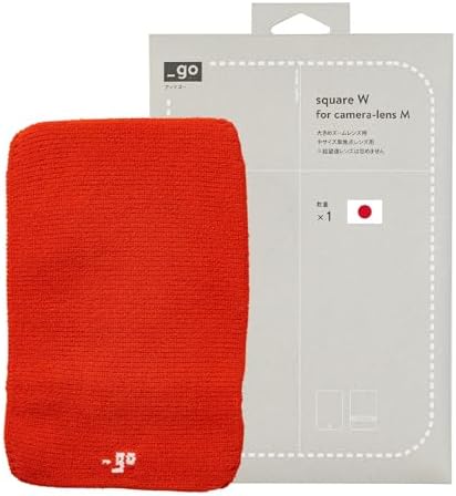 Camera Lens Cover, Square W, Made in Japan, M size, Orange by PACKINGKNIT_GO